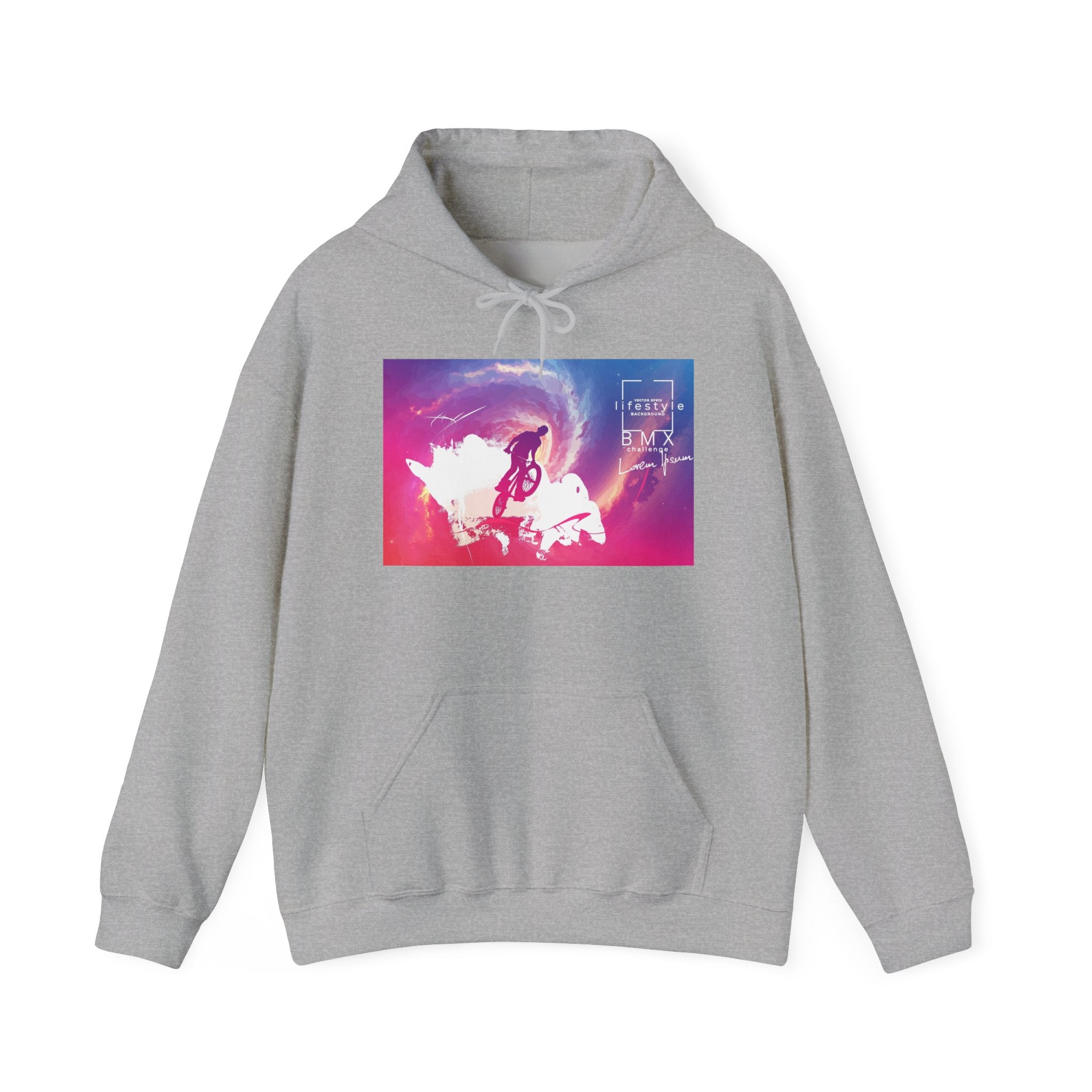 Hoodie — Neon Space Rider Graphic "Find Your Light"