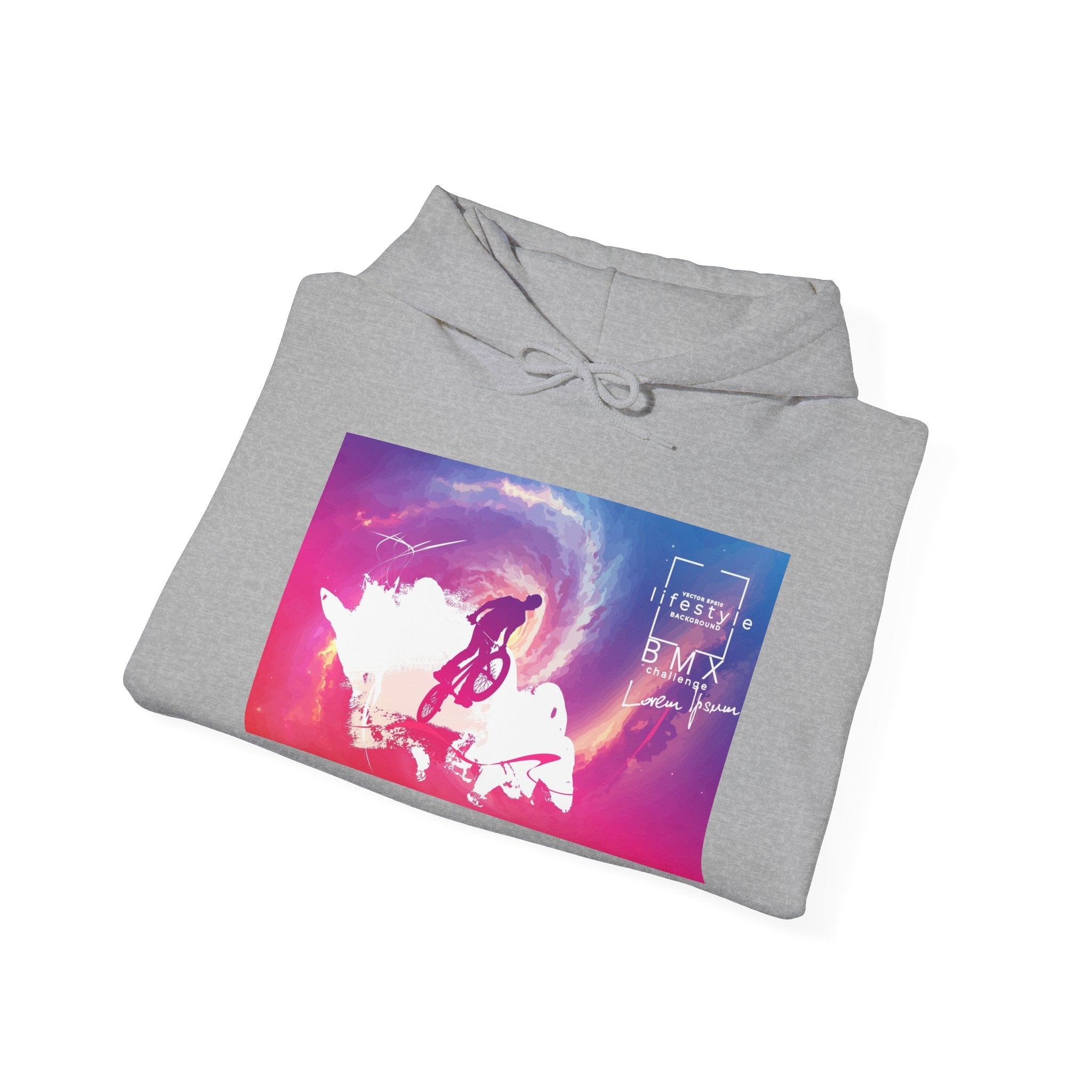 Hoodie — Neon Space Rider Graphic "Find Your Light"