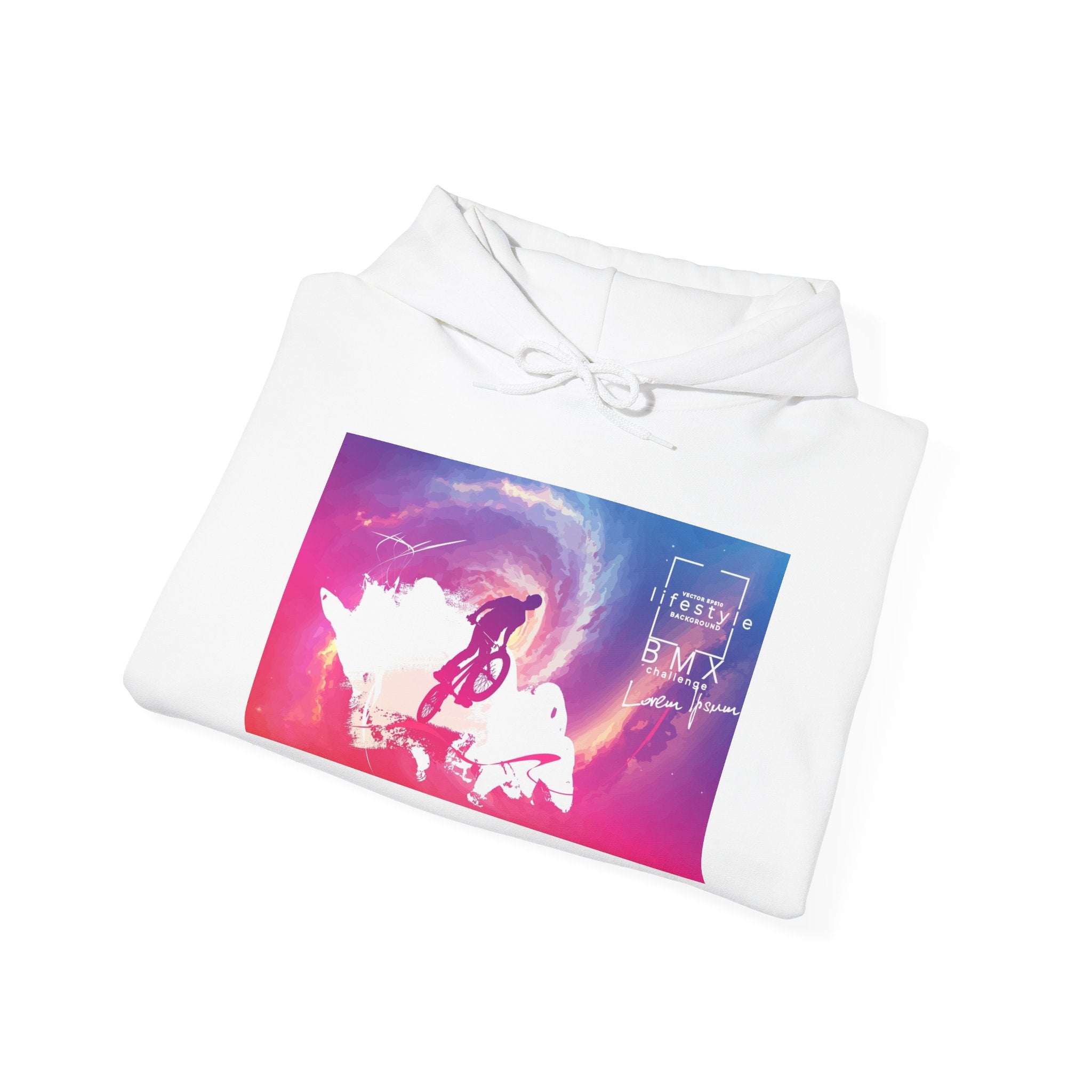 Hoodie — Neon Space Rider Graphic "Find Your Light"