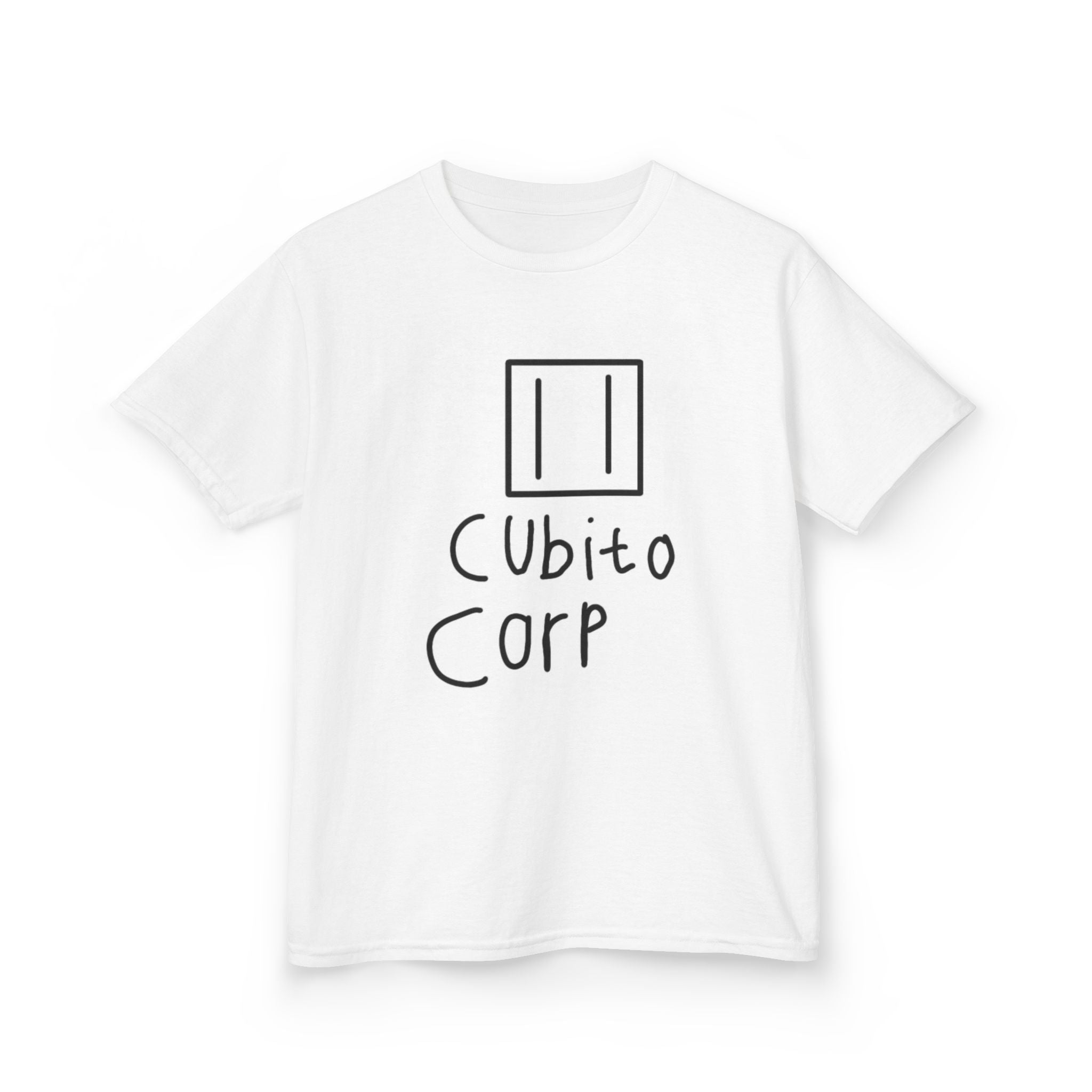 Kids Cubito Corp T‑Shirt — Minimal Block Character Graphic Tee