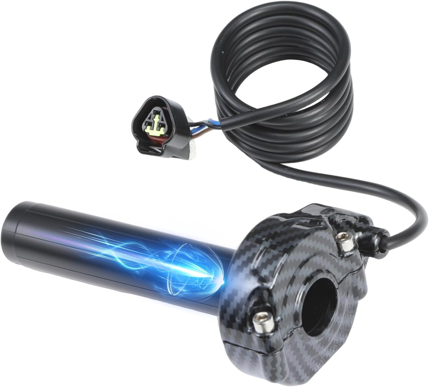 Throttle Handle Compatible with Surron, Upgraded Electric Dirt Bike Full Twist Throttle Handle Kit for Sur-Ron Light Bee S/X Segway X160 X260 E-Ride, Imitation Carbon Fiber & Rolling Bearings