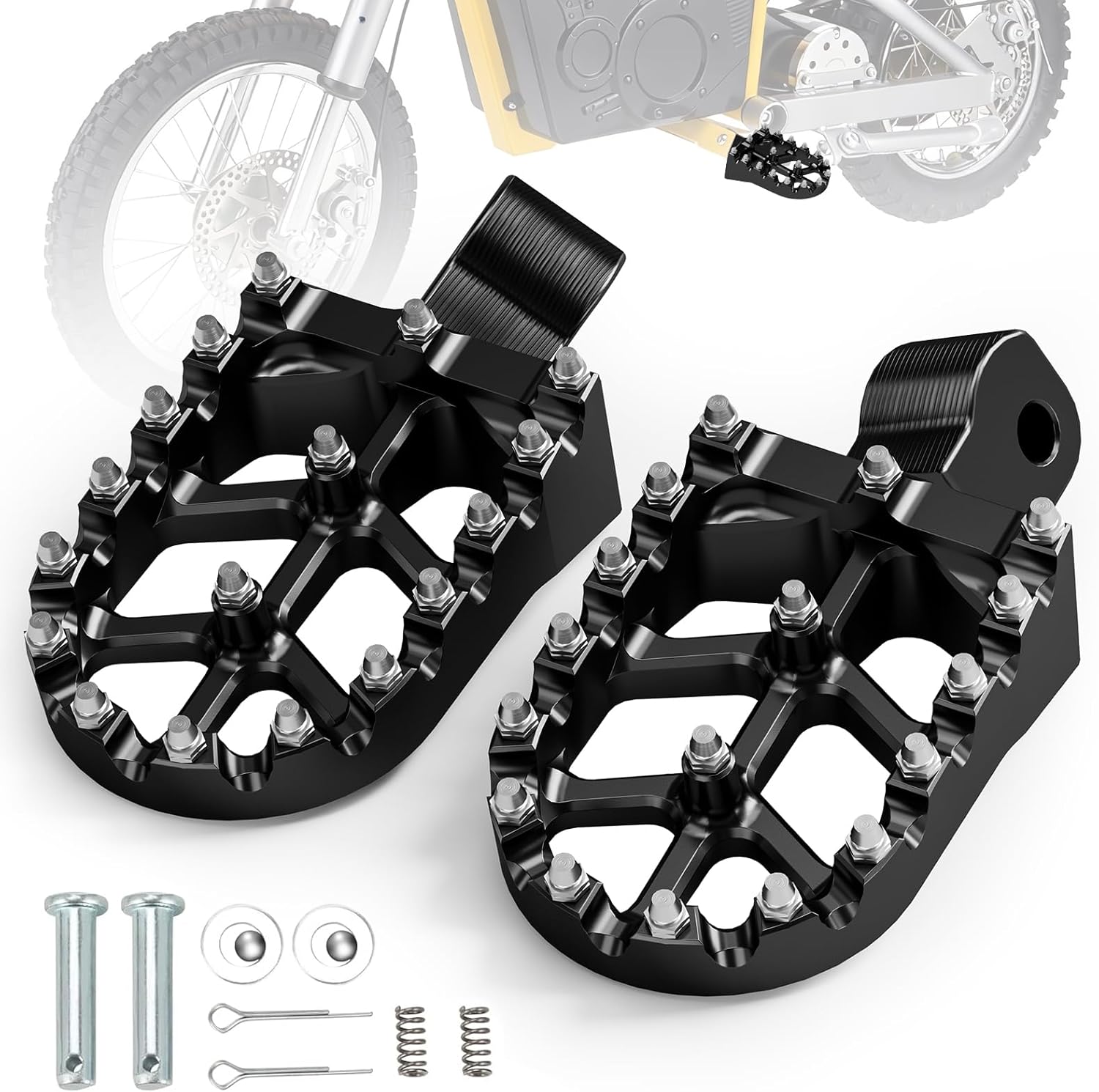 Dirt Bike Foot Pegs Footpegs Rest Pedal CNC for MX 650 500 MX650 MX500 SX500 MX350 Electric Dirt Bike Black
