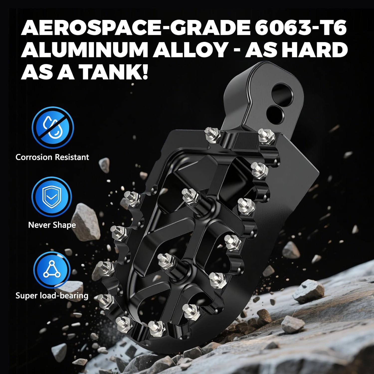 Dirt Bike Foot Pegs Footpegs Rest Pedal CNC for MX 650 500 MX650 MX500 SX500 MX350 Electric Dirt Bike Black